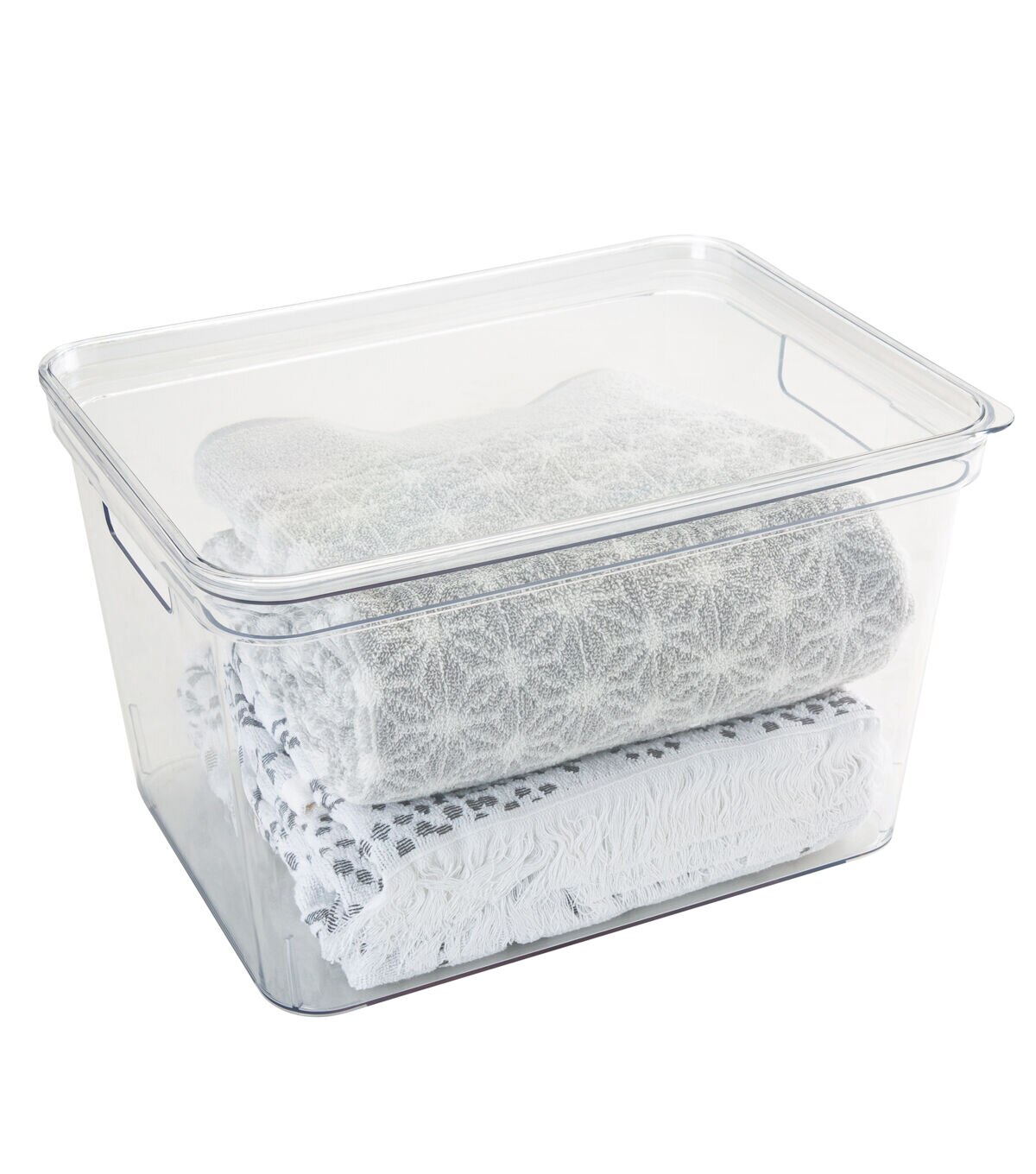 Simplify 14 x 9 Clear Lidded Storage Bin With Handles