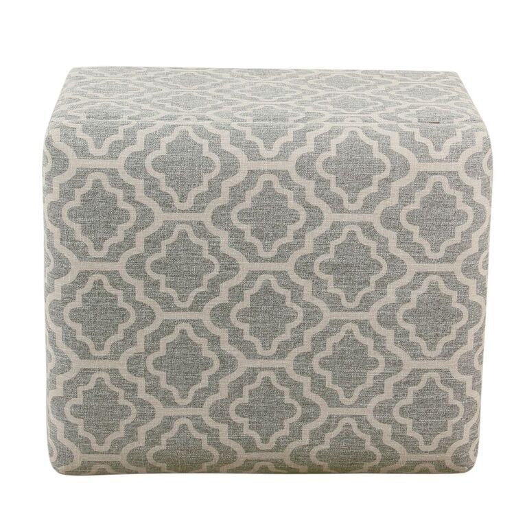 Porch & Den Bohmann Ash Grey Geometric Storage Ottoman