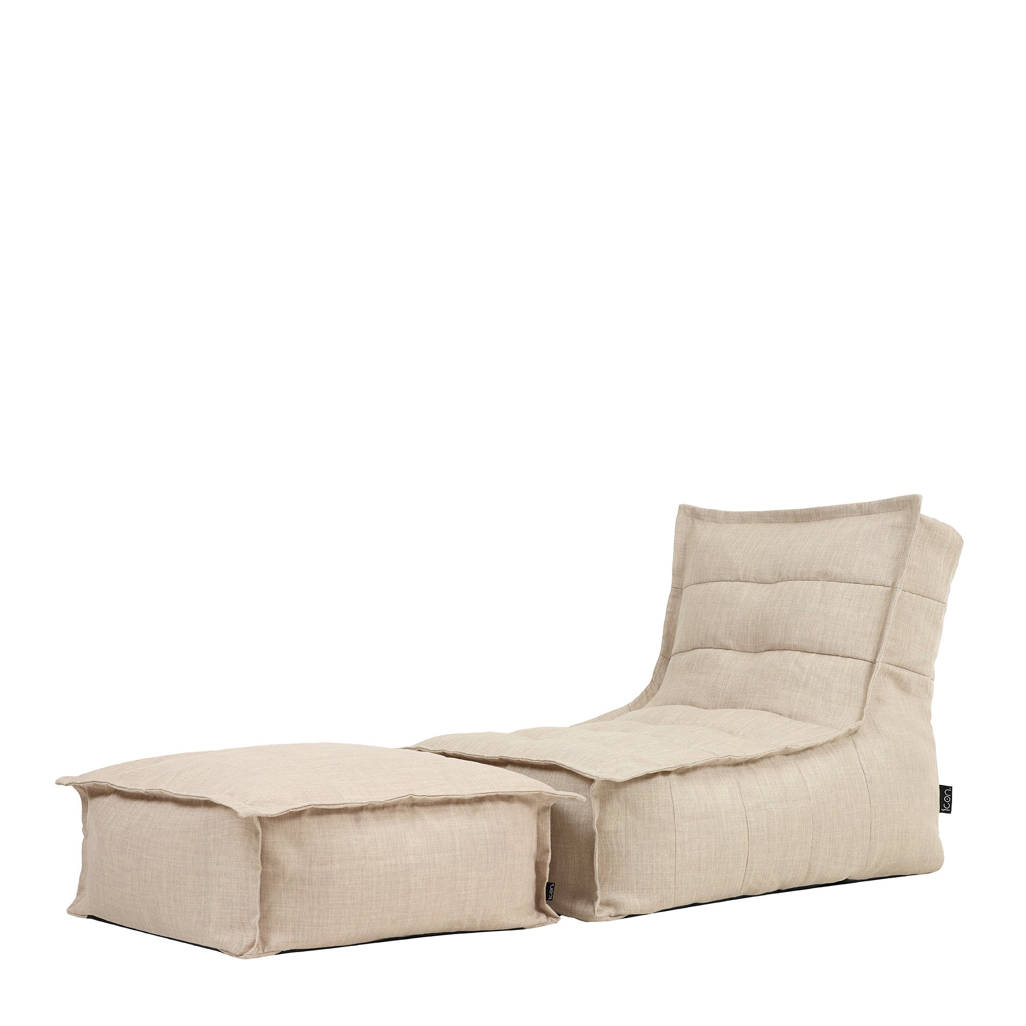 icon Dolce Lounge Zitzak met Poef - Binnen en Buiten - Beige