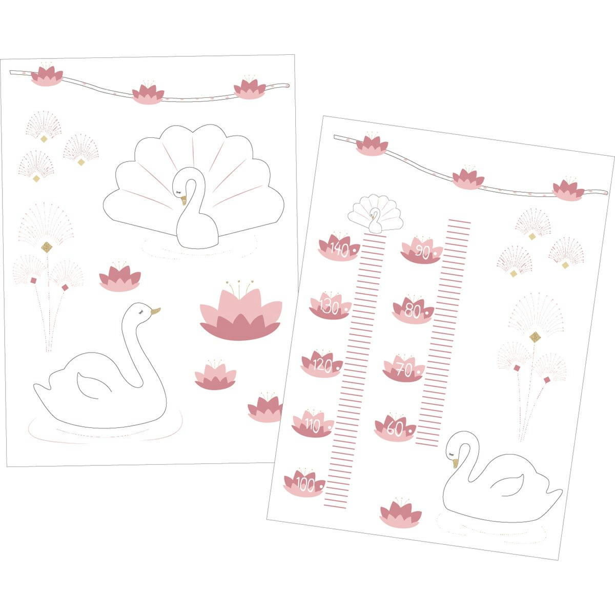 - Stickers muraux 70x50cm en Adhésif Rose