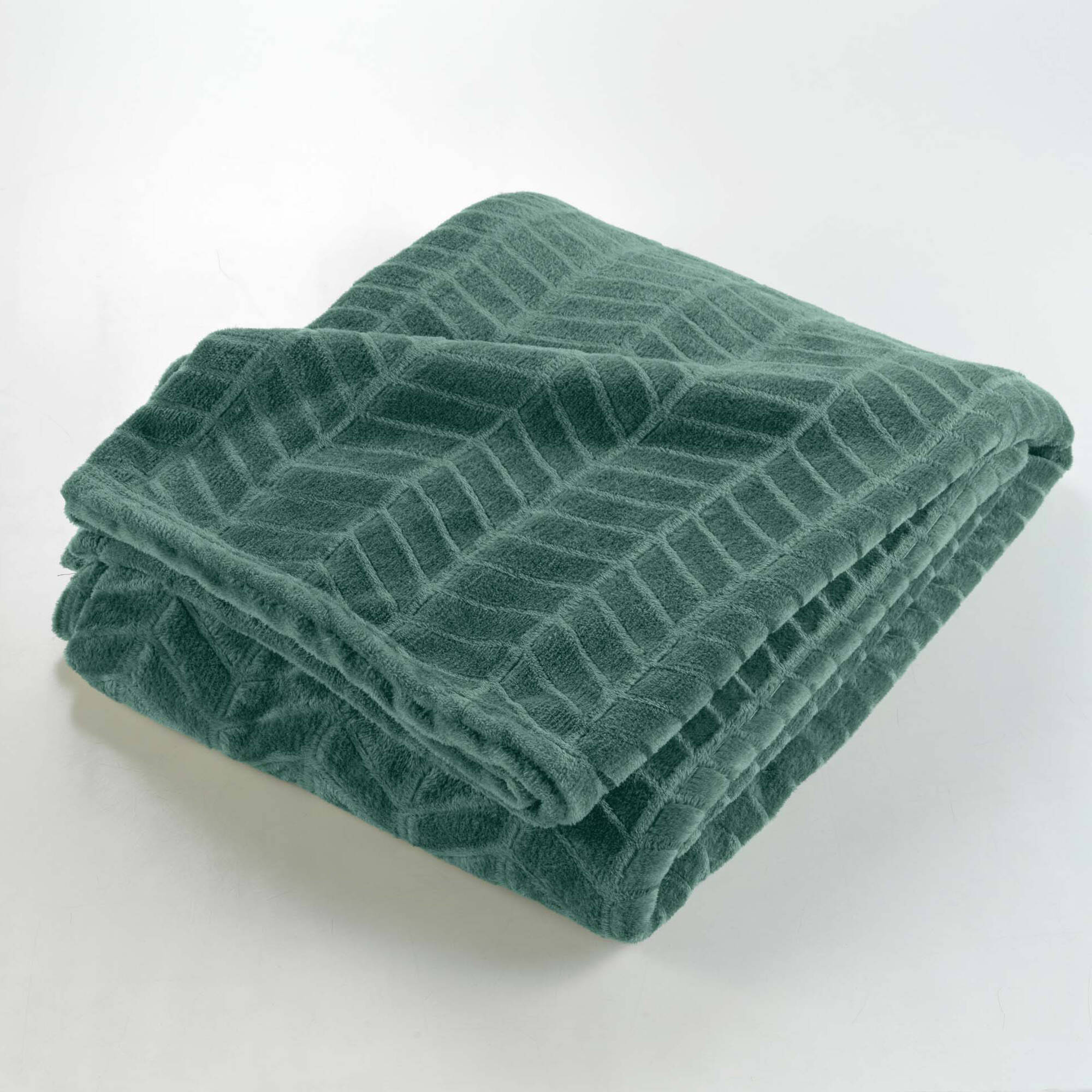 Plaid polaire reliéfé toucher peluche
