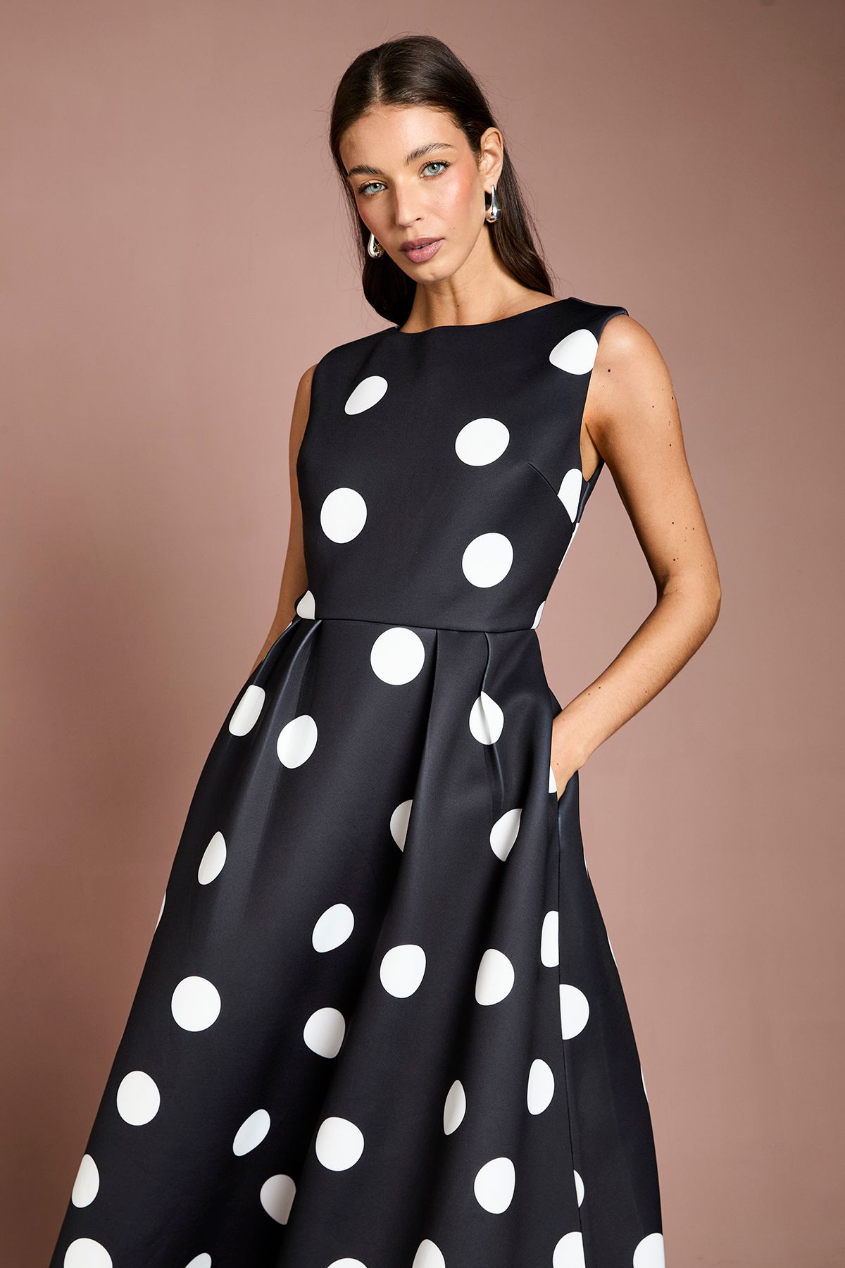 Coast Scuba Fit And Flare Spot Printed Dress