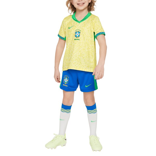 Brazil National Team Nike Preschool 2024 Home Replica Stadium Kit Set - Yellow