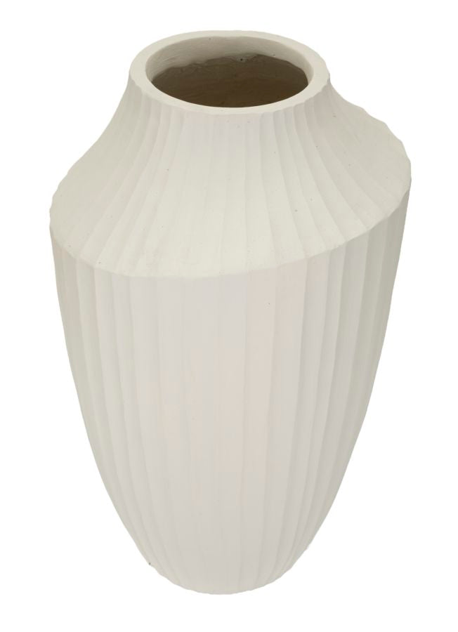 Crèmekleurige magnesium vaas ø 28,5x50,5 cm