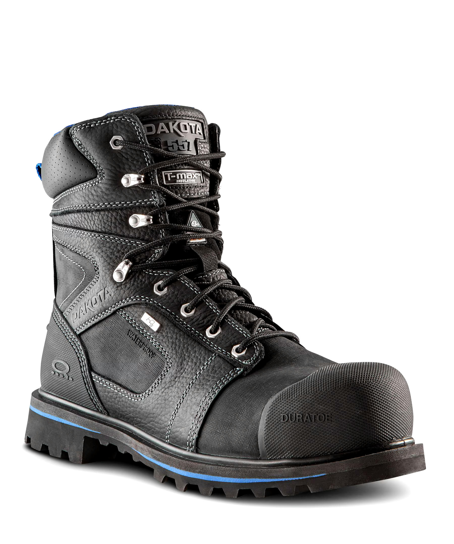 Dakota WorkPro Series Men's Steel Toe Composite Plate 8557 8 Inch Waterproof Duratoe Work Boots - Black