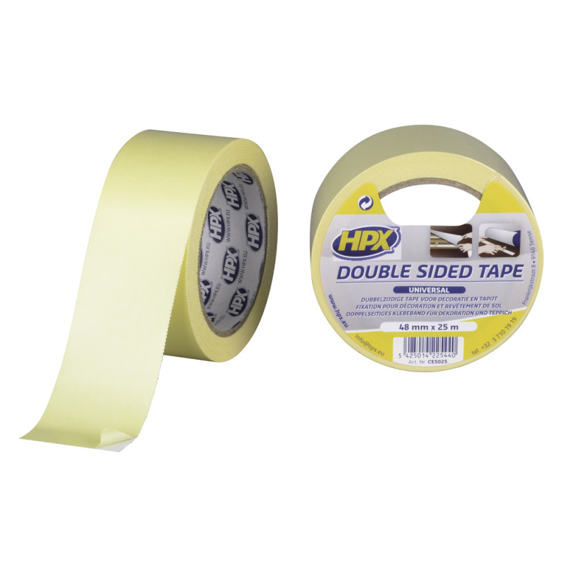 Ruban adhésif double-face universel blanc 48 mm x 25 m HPX