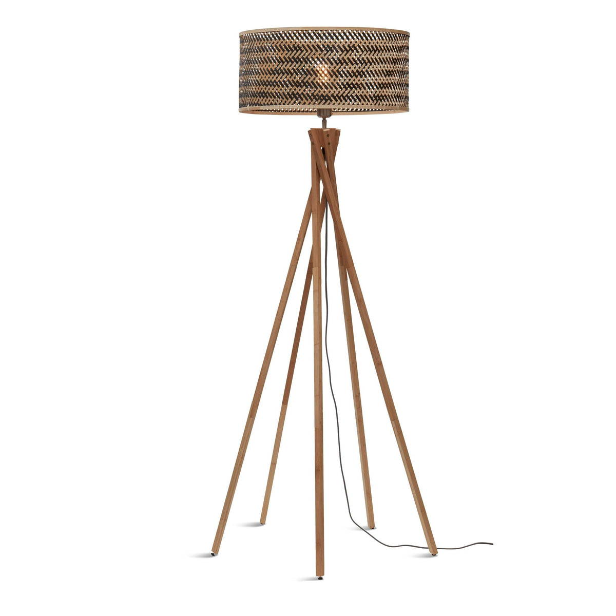 GOOD&MOJO vloerlamp Java - bruin - Ø50cm