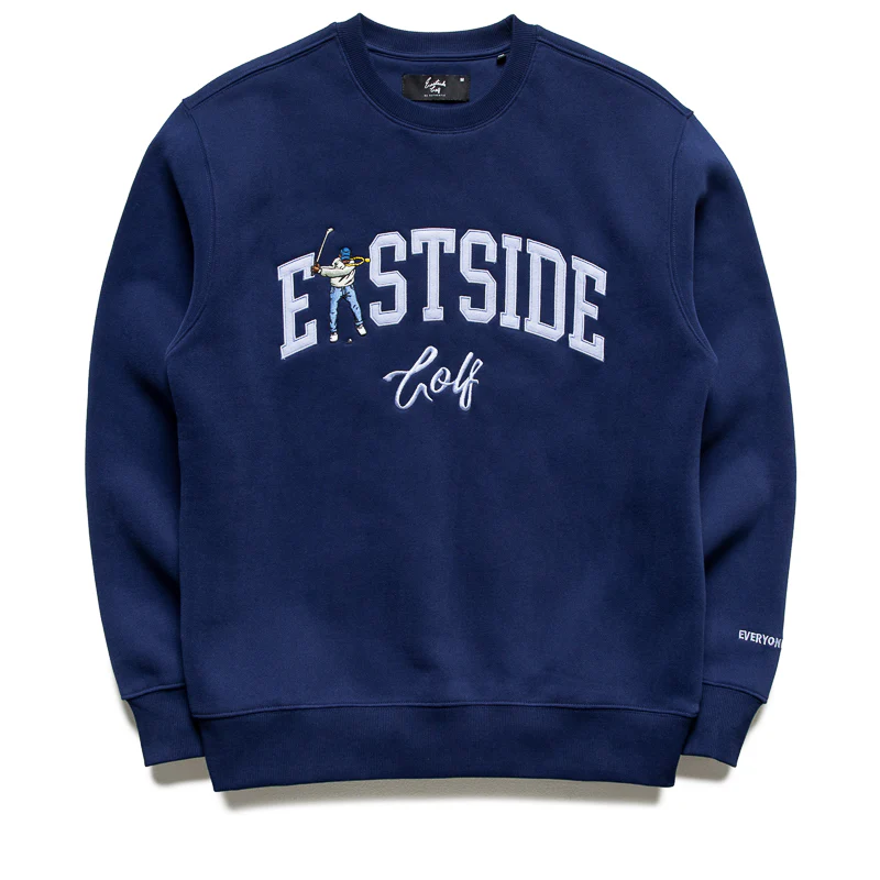 Eastside Golf Luxe Fleece Crew - Blue Void