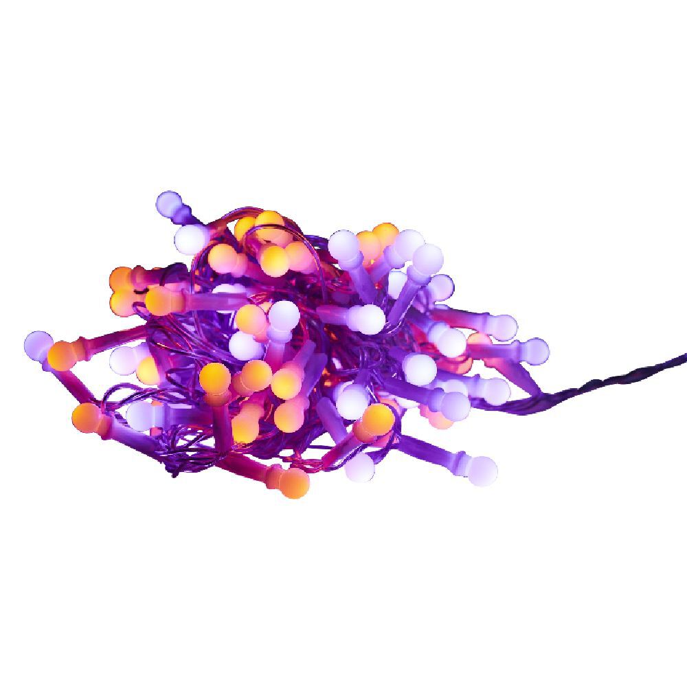 Guirlande extérieure 100 LED violet et orange