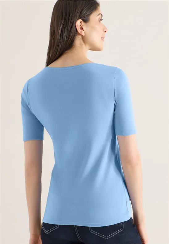 Basic T-Shirt mit Rundhals in Unifarbe