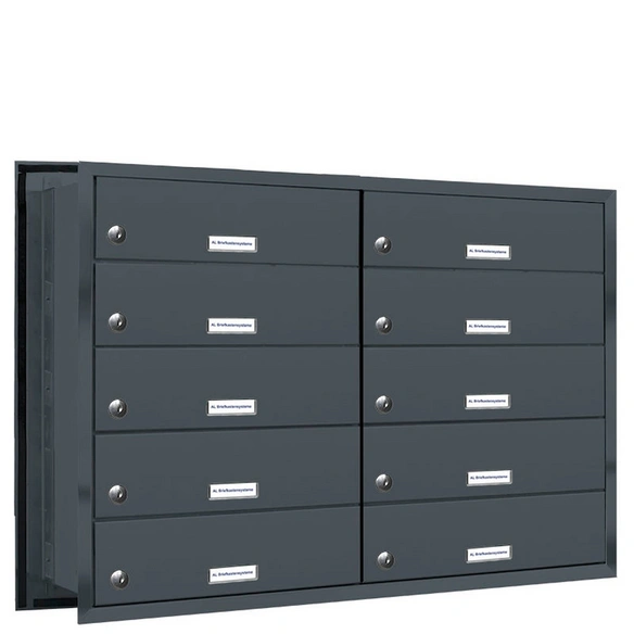 Briefkasten, Parteien: 10, Mauerdurchwurf, BxHxT: 153,246 x 57,5 x 48,0 cm