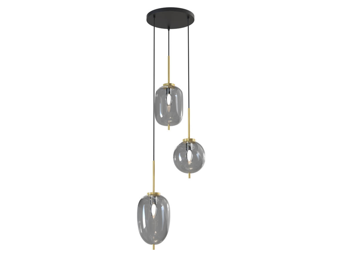 Lampa wisząca Belleville3-punktowa metalowa czarna