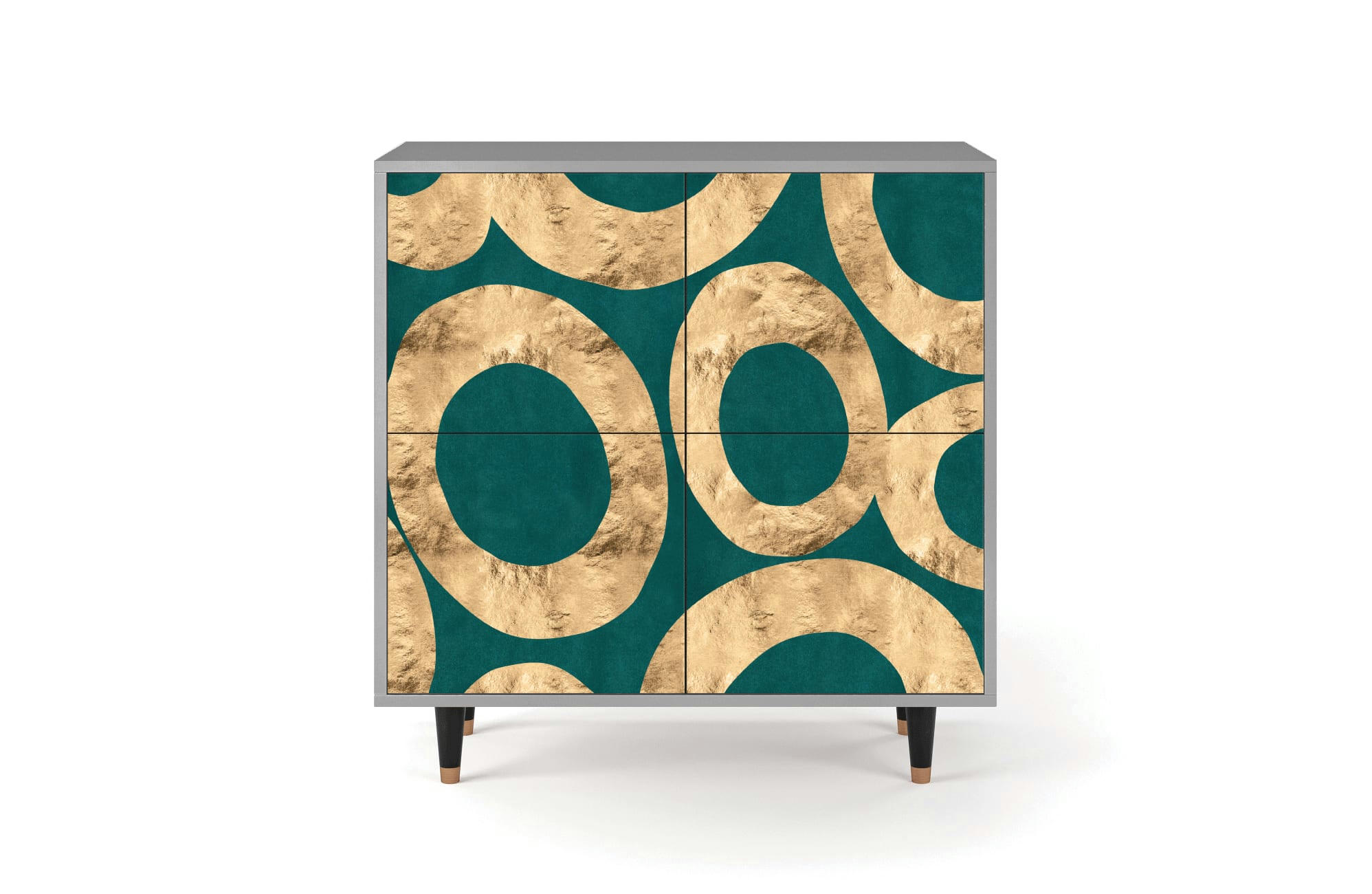 ZIRCON SPHERE - Buffet  bleu-vert 4 portes L 94 cm