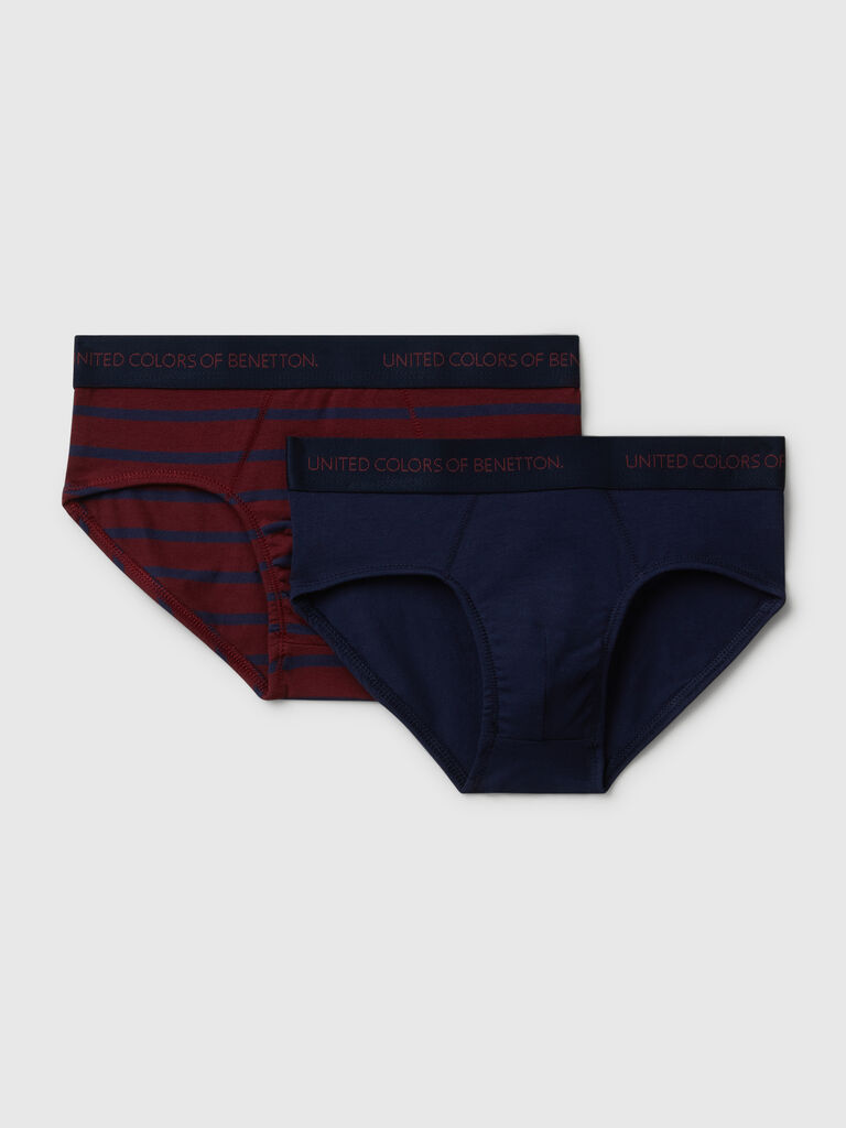 Set of two pairs of underwear in stretch cotton