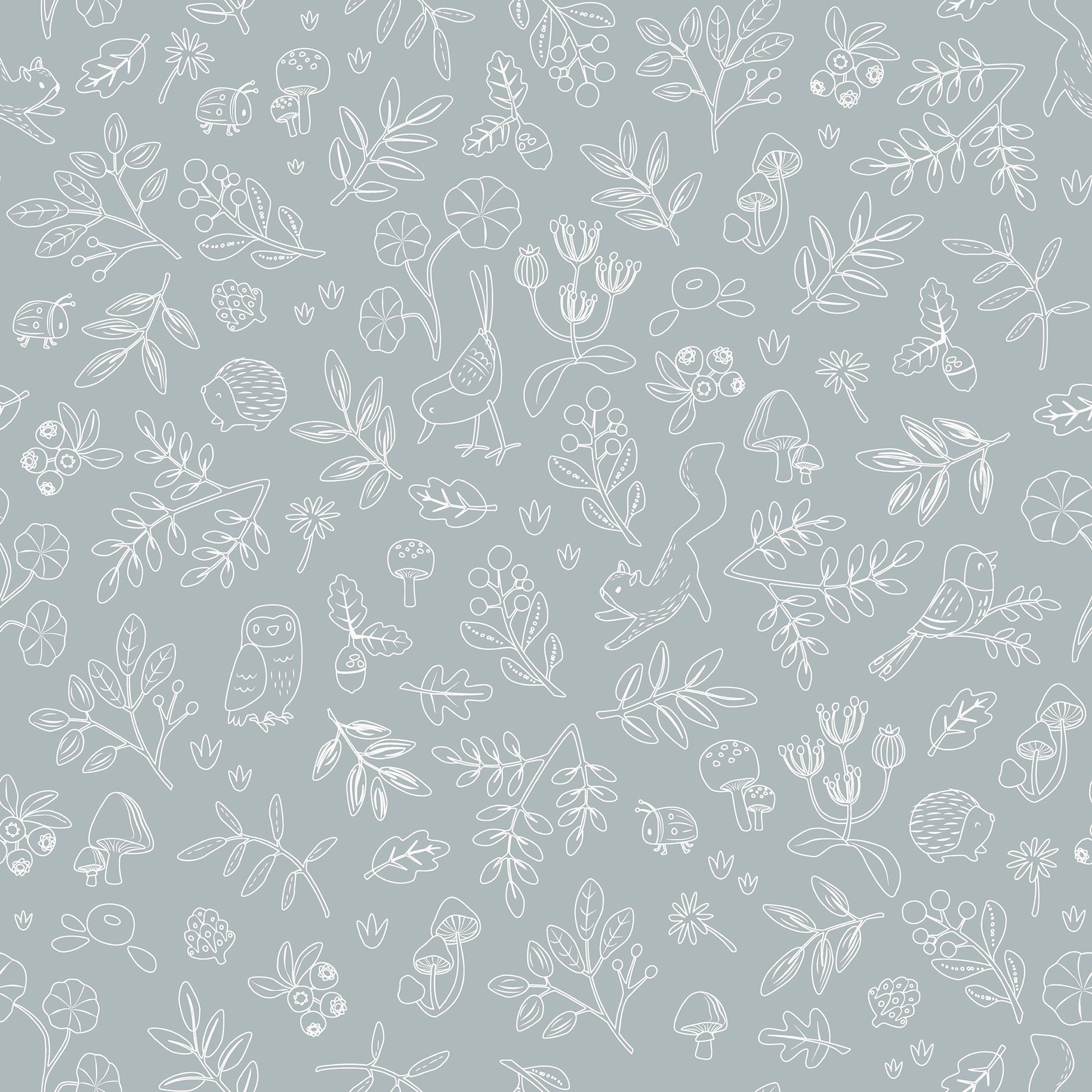 Little Dutch Vliesbehang - Forest Wonders Denim blue - 1000x53