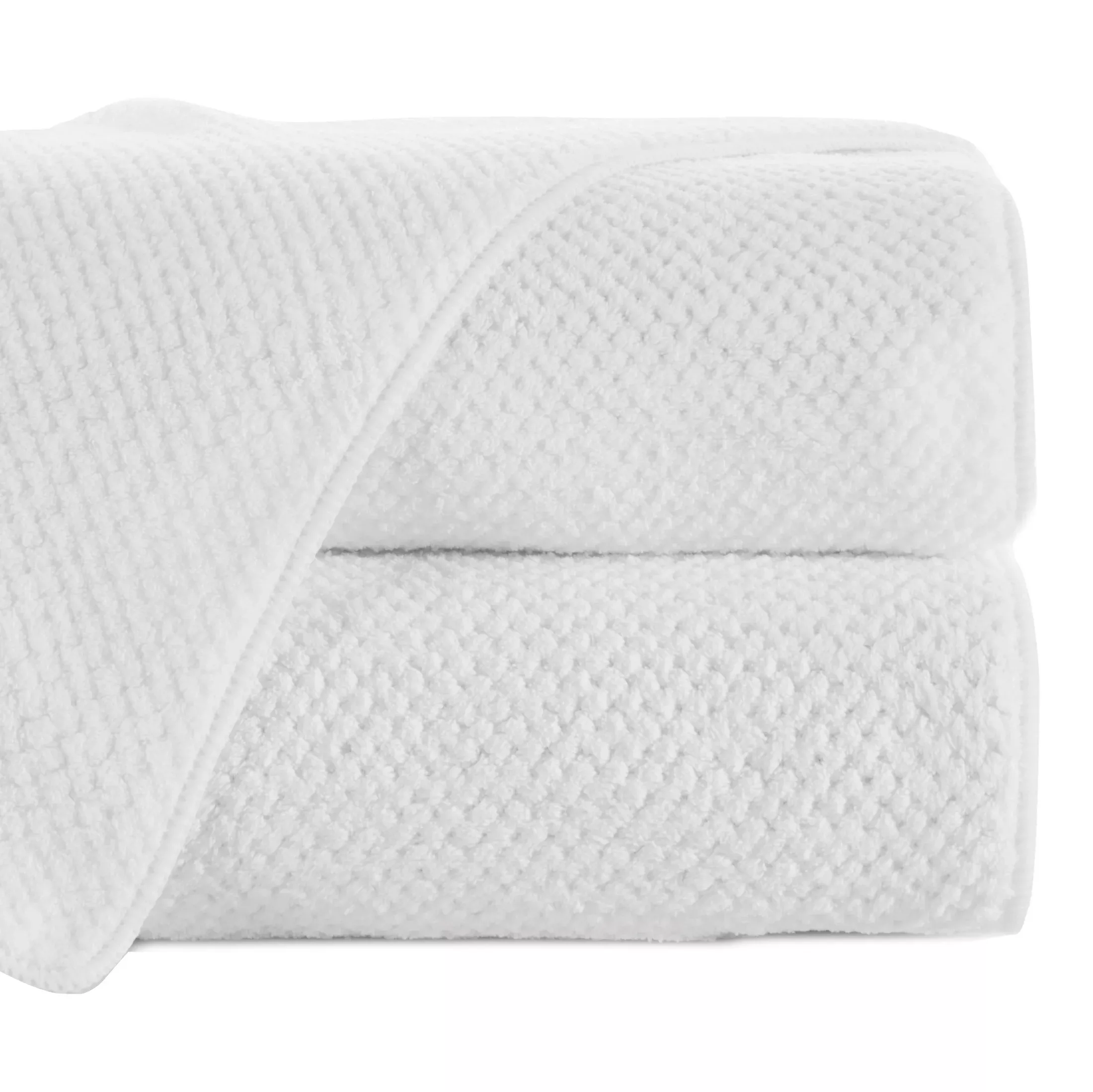 Ręcznik kąpielowy 50x90 cm szybkoschnący z mikrofibry kolor biały o ryżowej strukturze 280 g/m2 ZOE 1