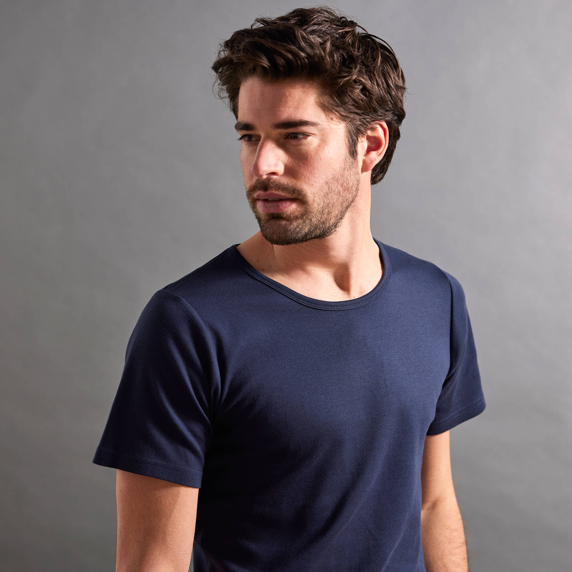 T-shirt sous-v&ecirc;tement homme col rond manches courtes chaleur douce - lot de 2