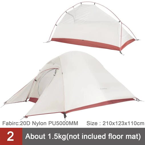 NNEOBA Ultralight 2-Person Backpacking Tent 20D Nylon Waterproof White