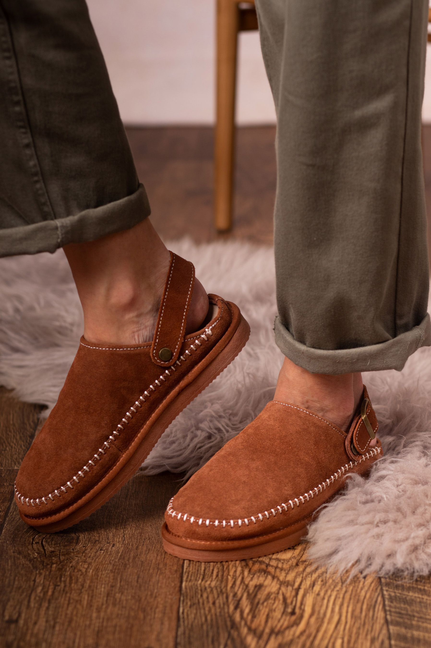 Lakeland Leather Sheepskin Embroidered Clog Slippers