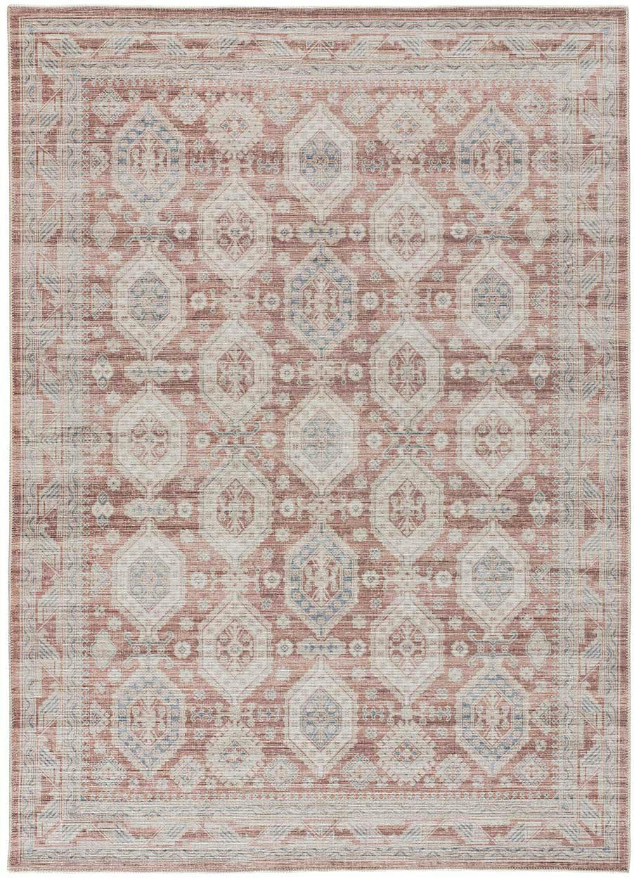 MANDALA - Tapis vintage lavable couleur terra, 160X230 cm