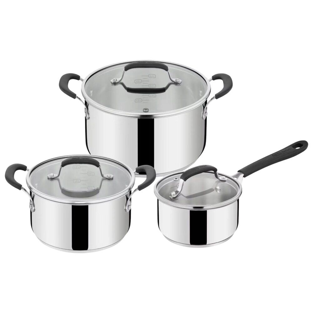 Batterie de cuisine Tefal Jamie Oliver 3 casseroles Ø16/20/24cm avec couvercles