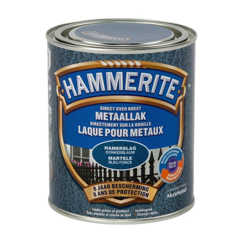 Laque antirouille pour métaux martelés bleu foncé 0,75 L HAMMERITE