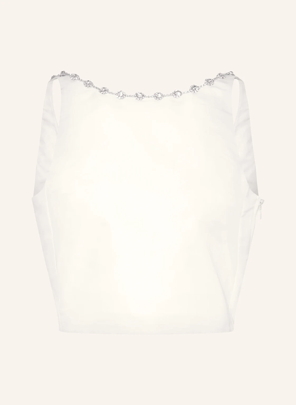 maje Cropped-Top aus Satin mit Schmucksteinen