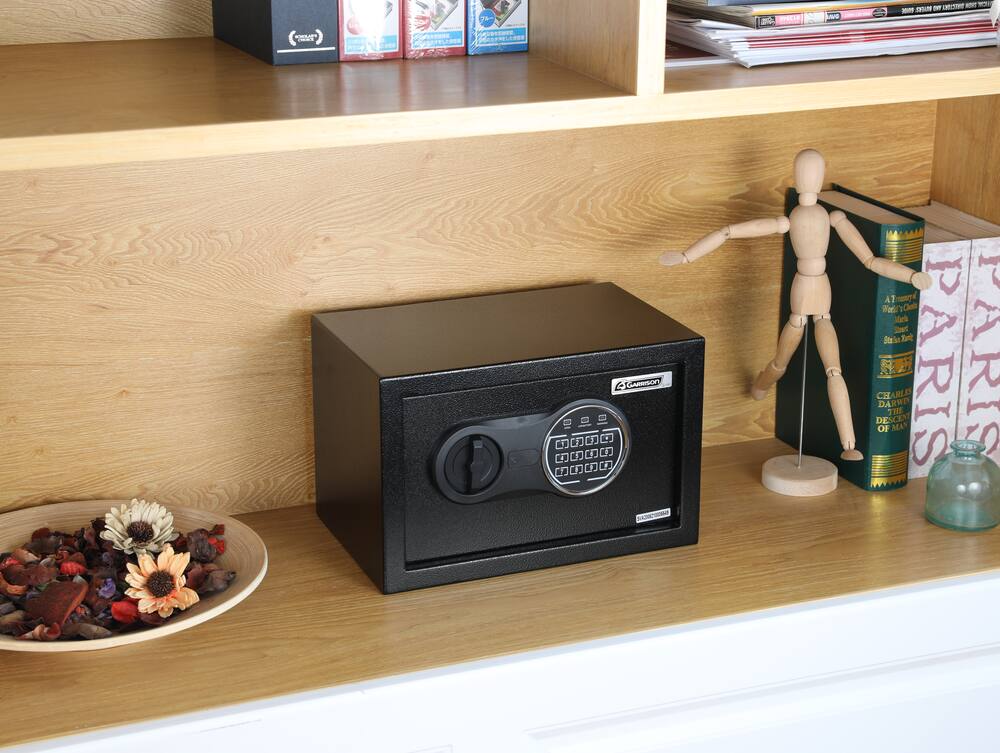 Garrison Small Steel Security Safe Box With Digital Keypad, 8.5-L, Black