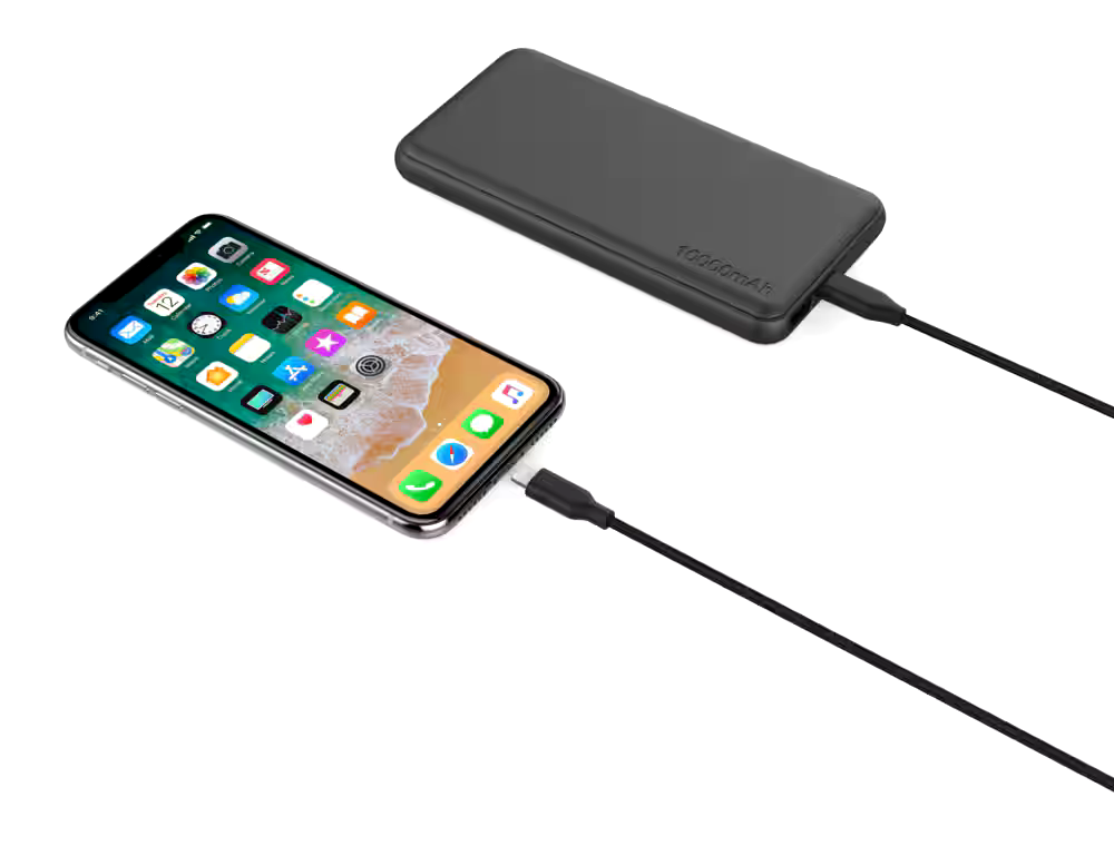 Bluehive Braided Type-C Lightning Charger & Sync Cable for Select Apple Devices, Black, 6-ft