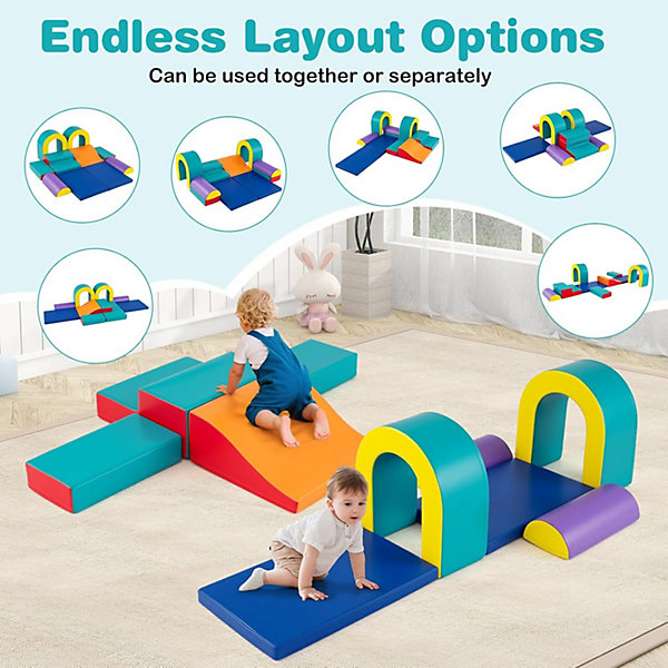 10 PCs Parcours Motricité de Bébé Montesorri, avec Coutures Renforcées, Design Convertible , pour 1  Ans (Vert)