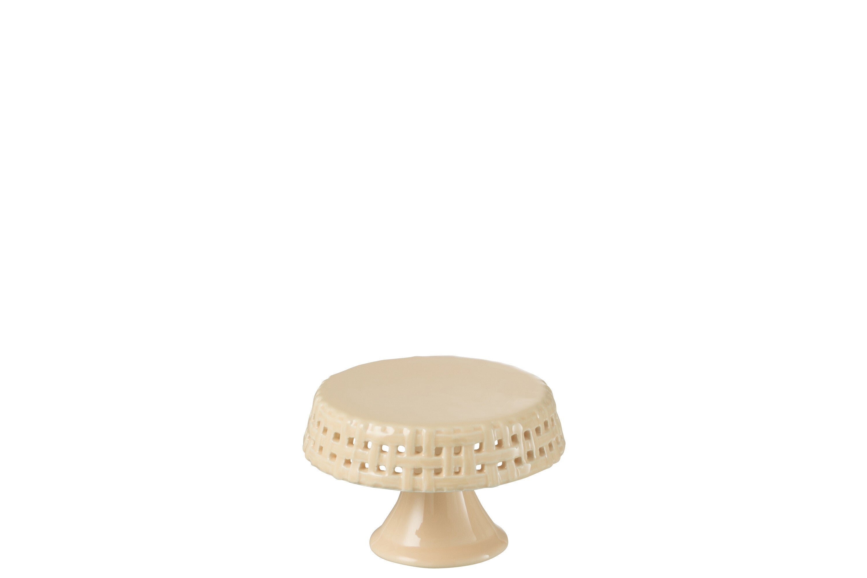 J-Line bord Cake - taartplateau - keramiek - perzik - small