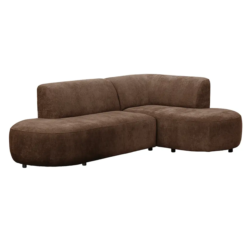 Hoekbank Luna rechts - stof Rebel - terra