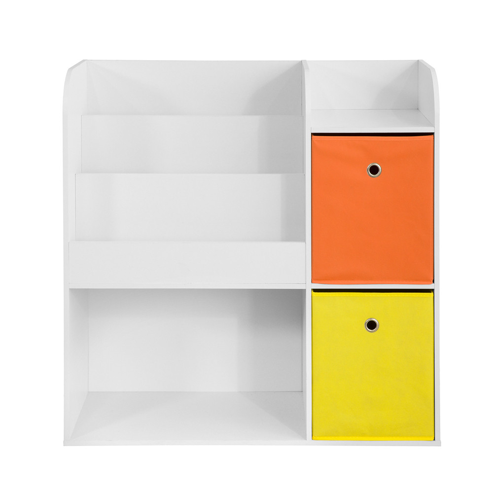 SoBuy Regał dziecięcy z 2 szufladami Biały 89x34.8x87cm KMB37-W