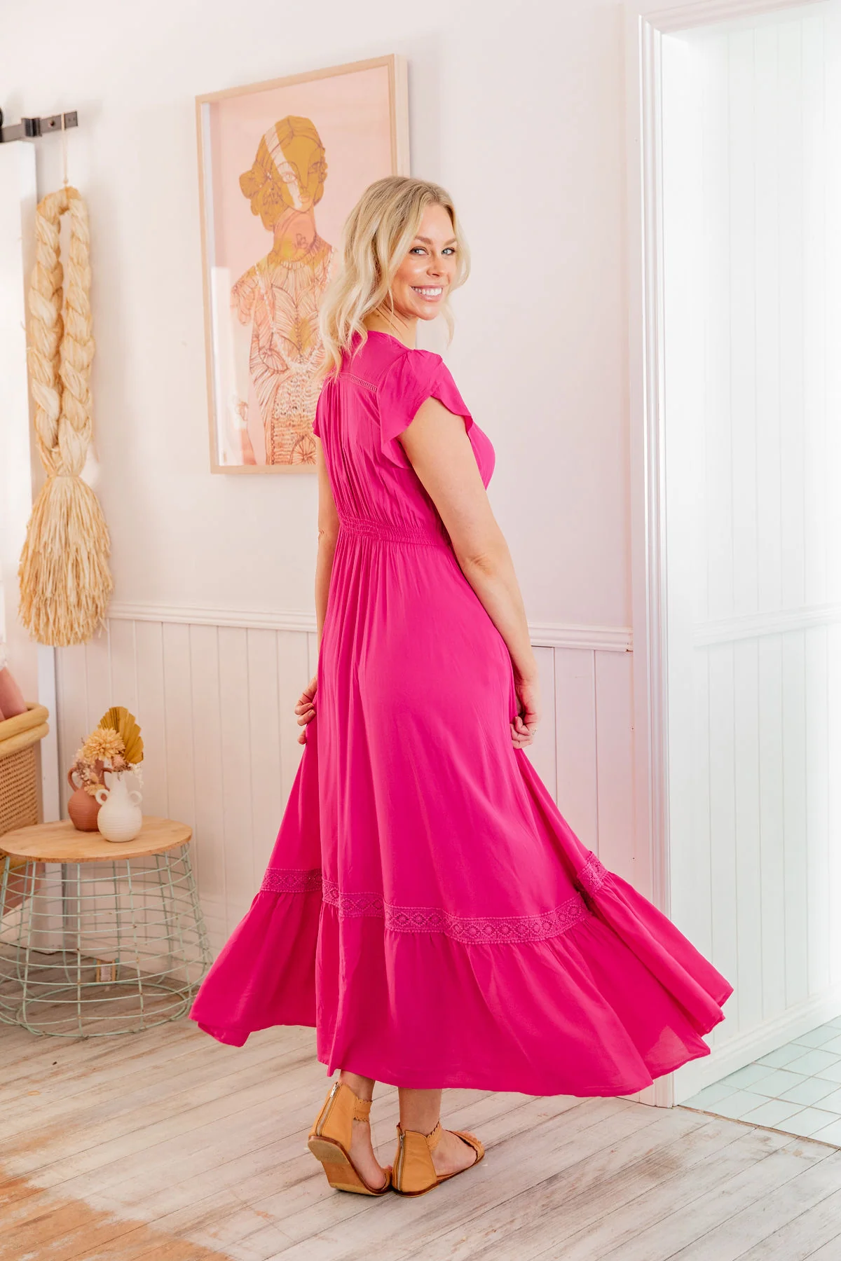 Shayla Maxi Dress in Fuchsia