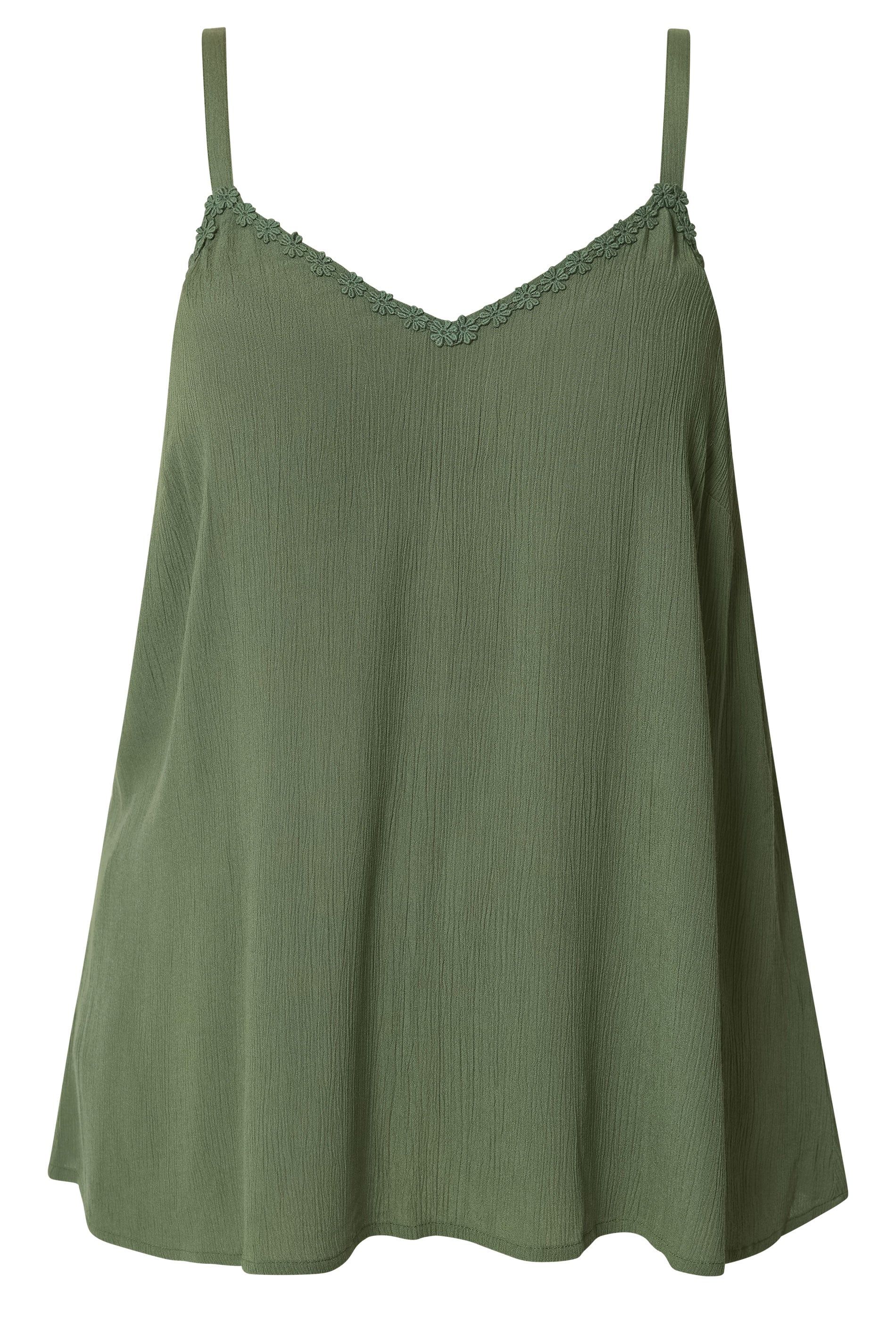 Yours Embroidered Floral Trim Vest Top