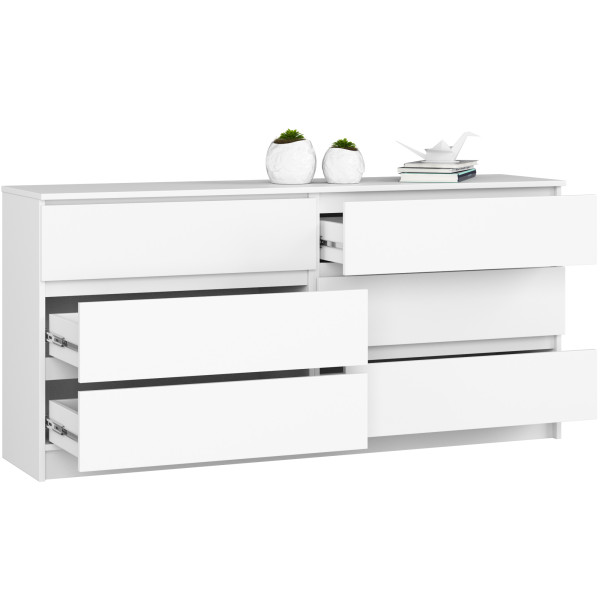 Komoda AKORD K160 Biała 160 cm Biały mat 160x40x77 cm