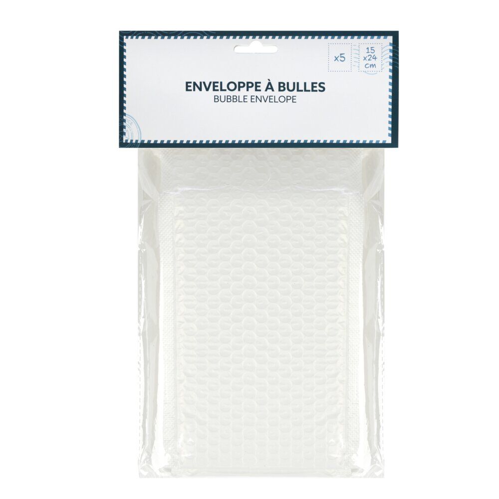 Enveloppe à bulles x5 format 15x24cm blanche