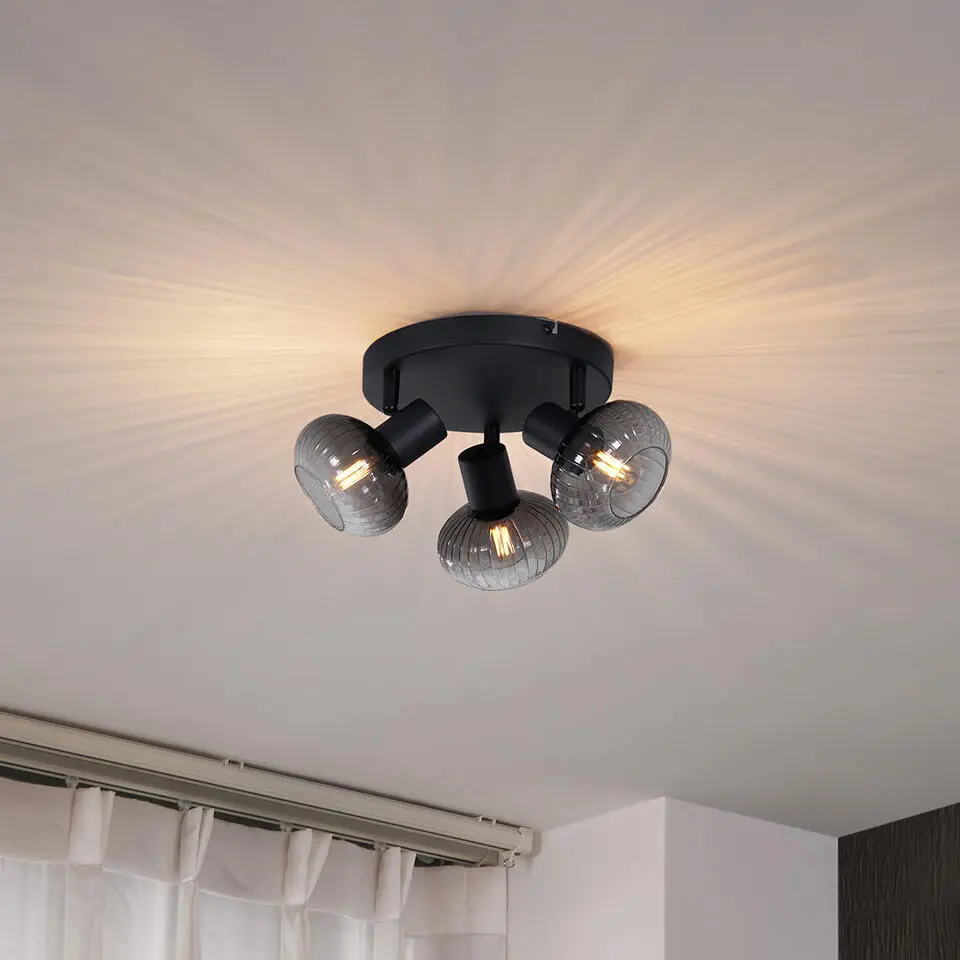 Qazqa spot teddy zwart e14