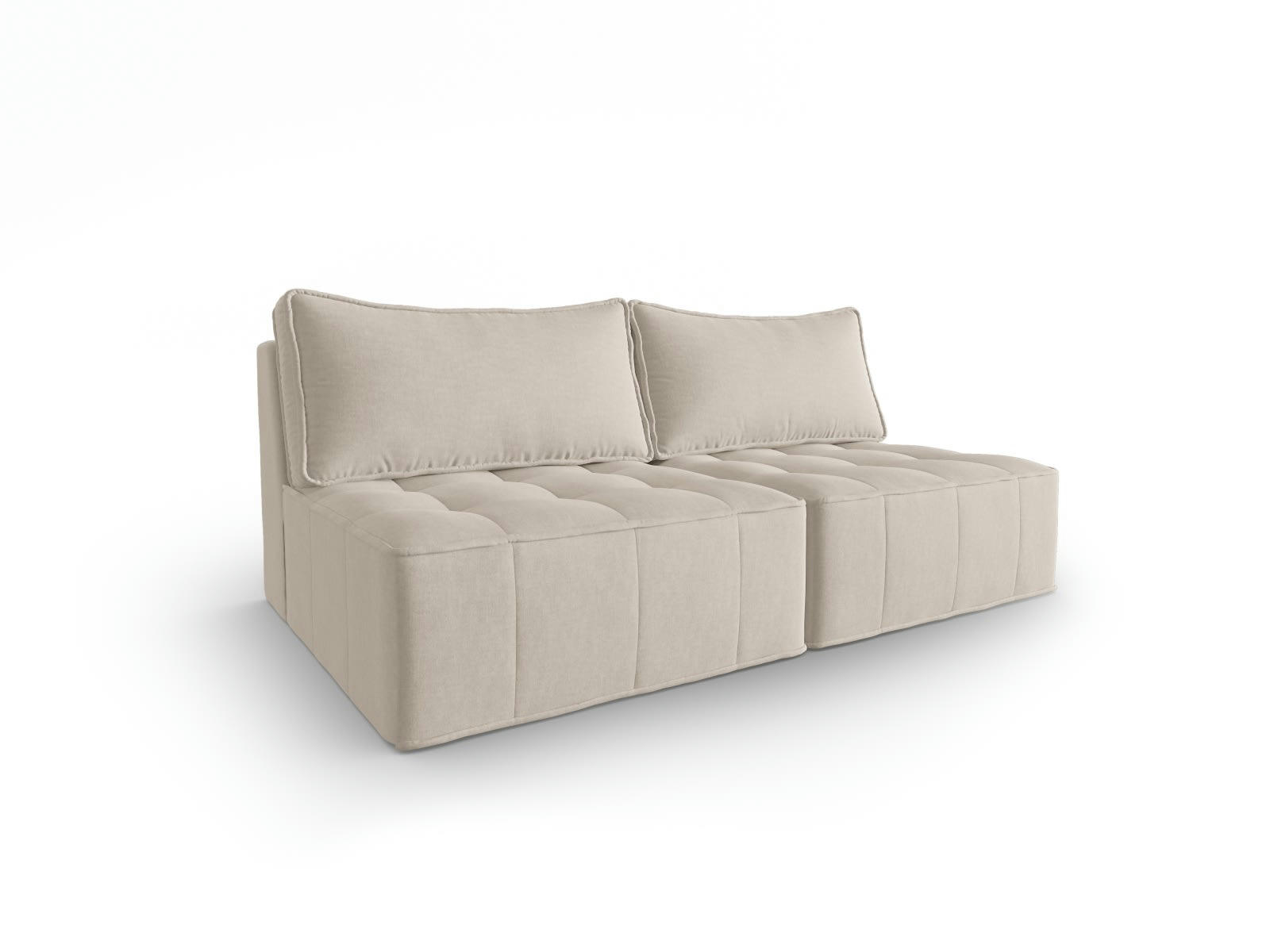 MIKE - Canapé modulable 3 places en tissu structurel beige
