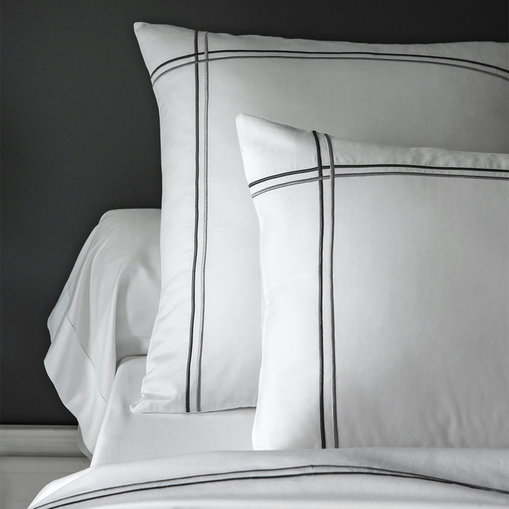 PALAIS CHIC GRIS - Housse de couette  satin de coton 120 fils/cm² blanc 260x240