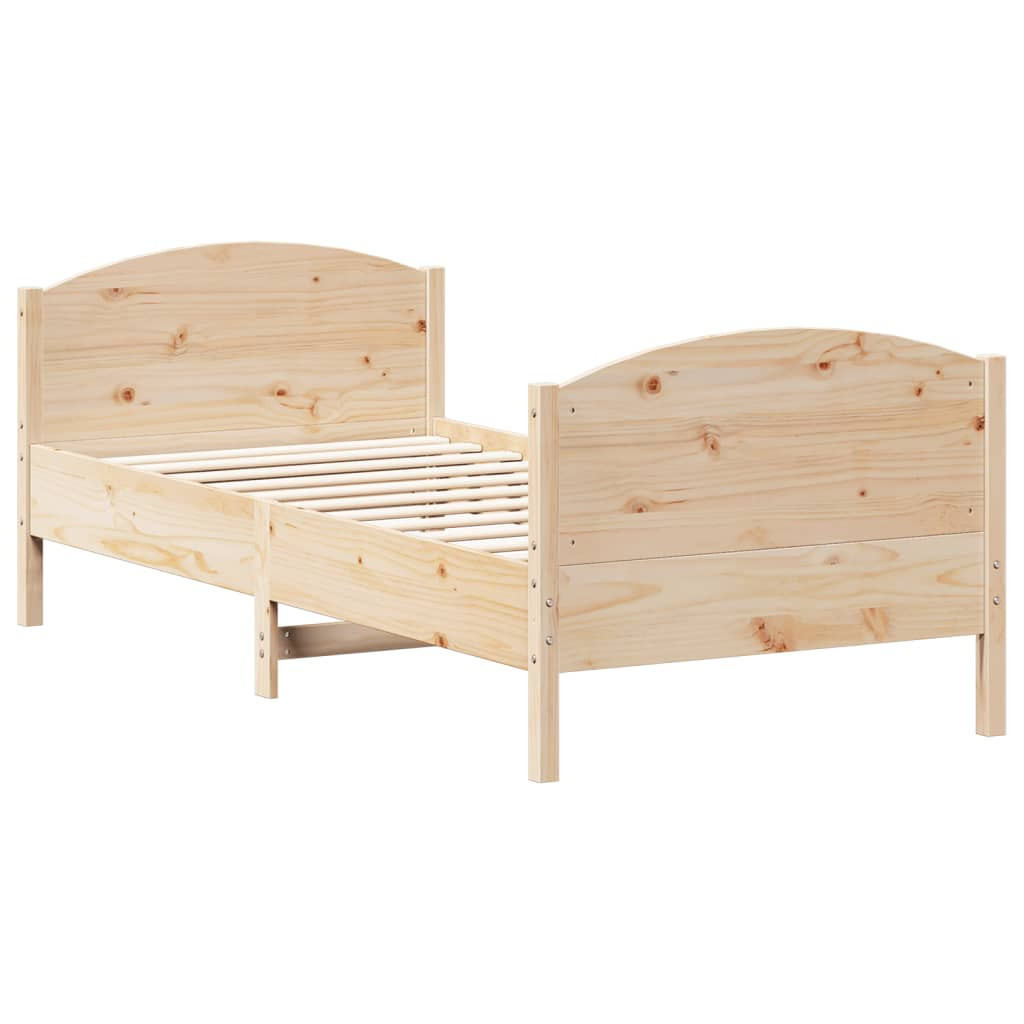 Rama łóżka bez materaca 75x190 cm lite drewno sosnowe