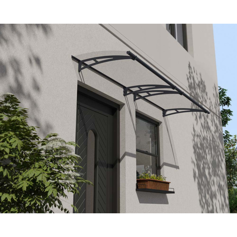 Marquise de porte Aquila gris foncé 302 x 91,5 cm CANOPIA
