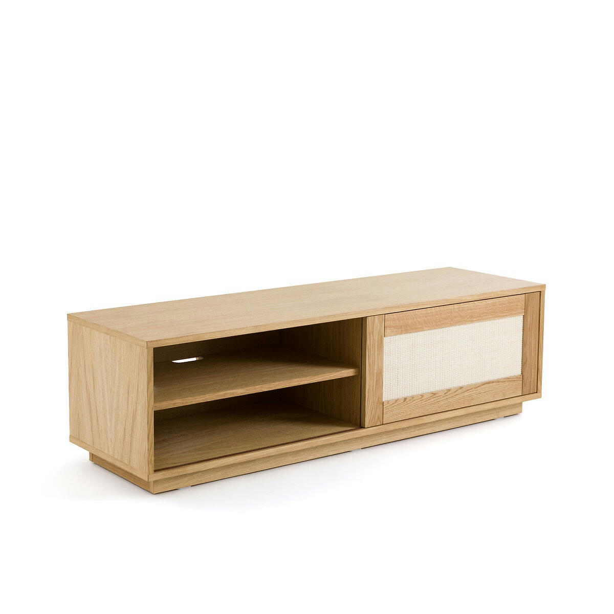 Meuble TV chêne et porte cannage, Palano