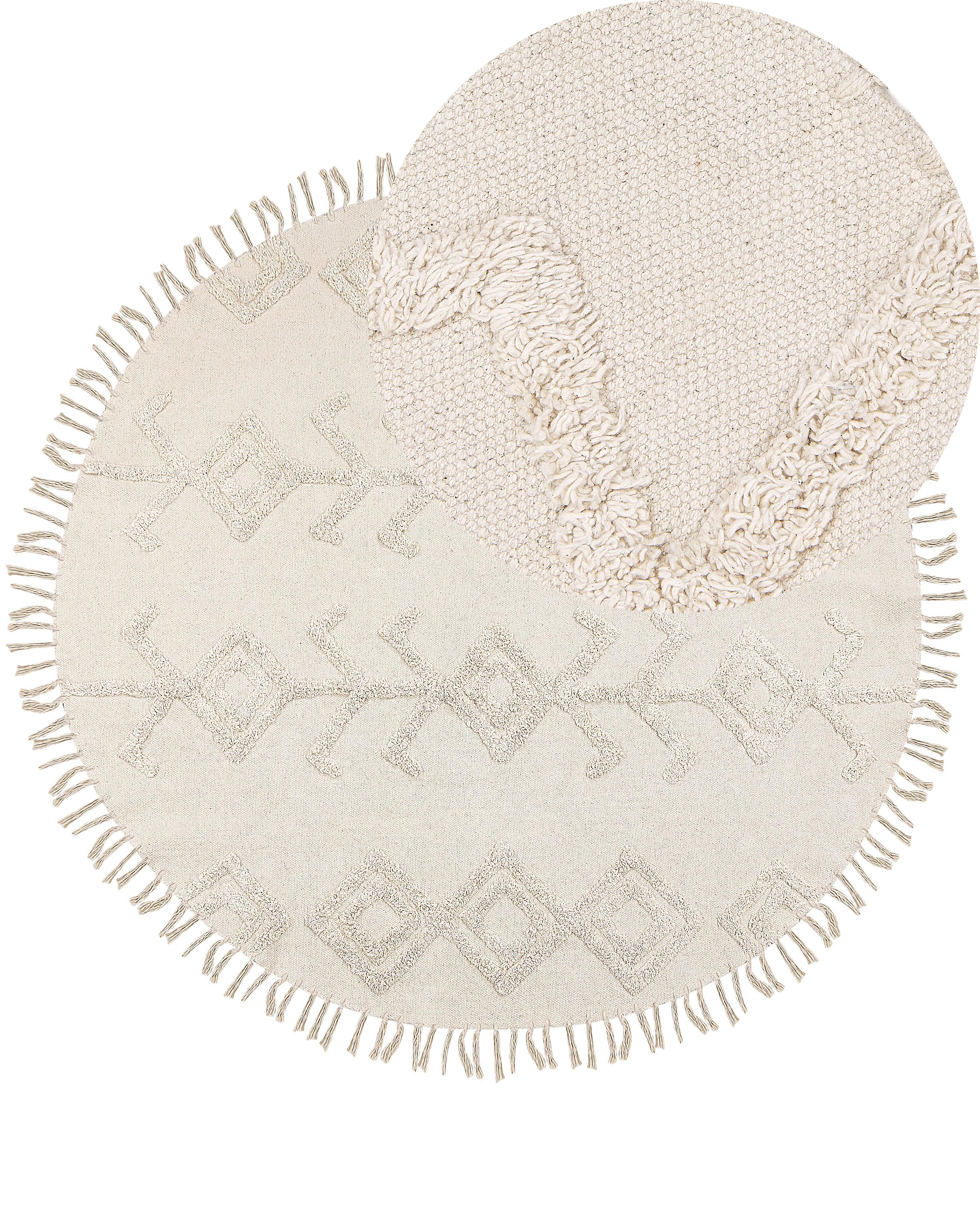 Rug HARRAN Light Beige ? 140 cm Cotton