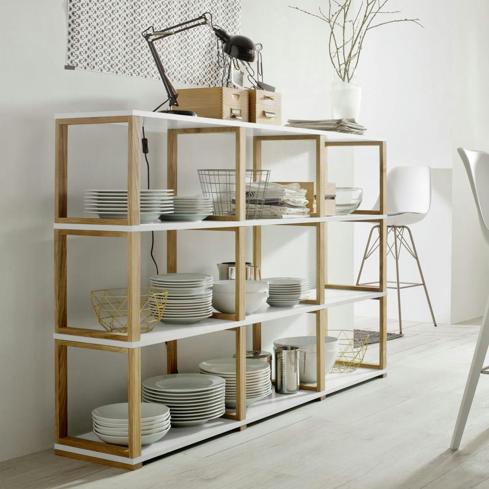 ART - Étagère en bois 9 niches blanc