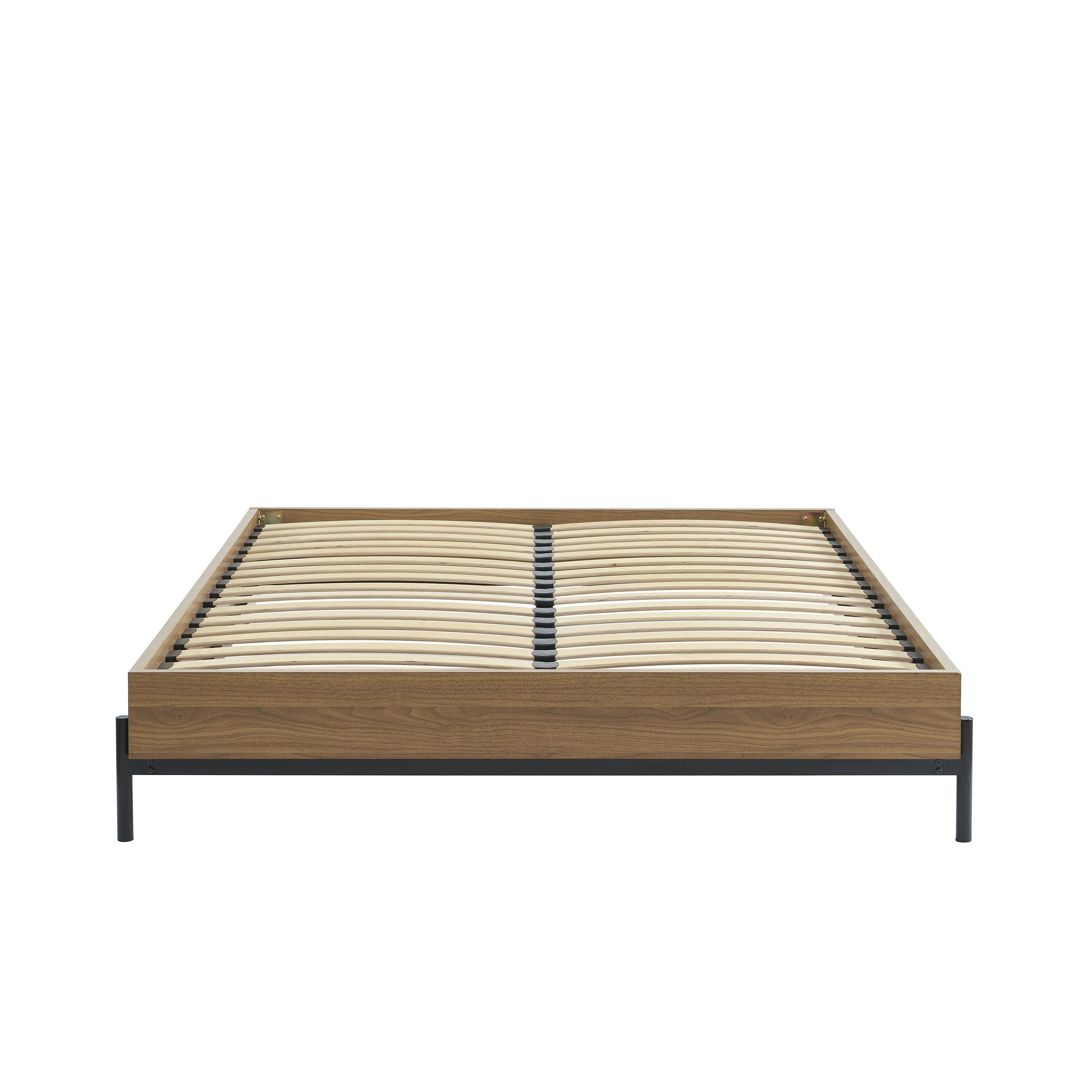 GEOMA - Cadre de lit  effet chêne foncé 140x190 sommier inclus