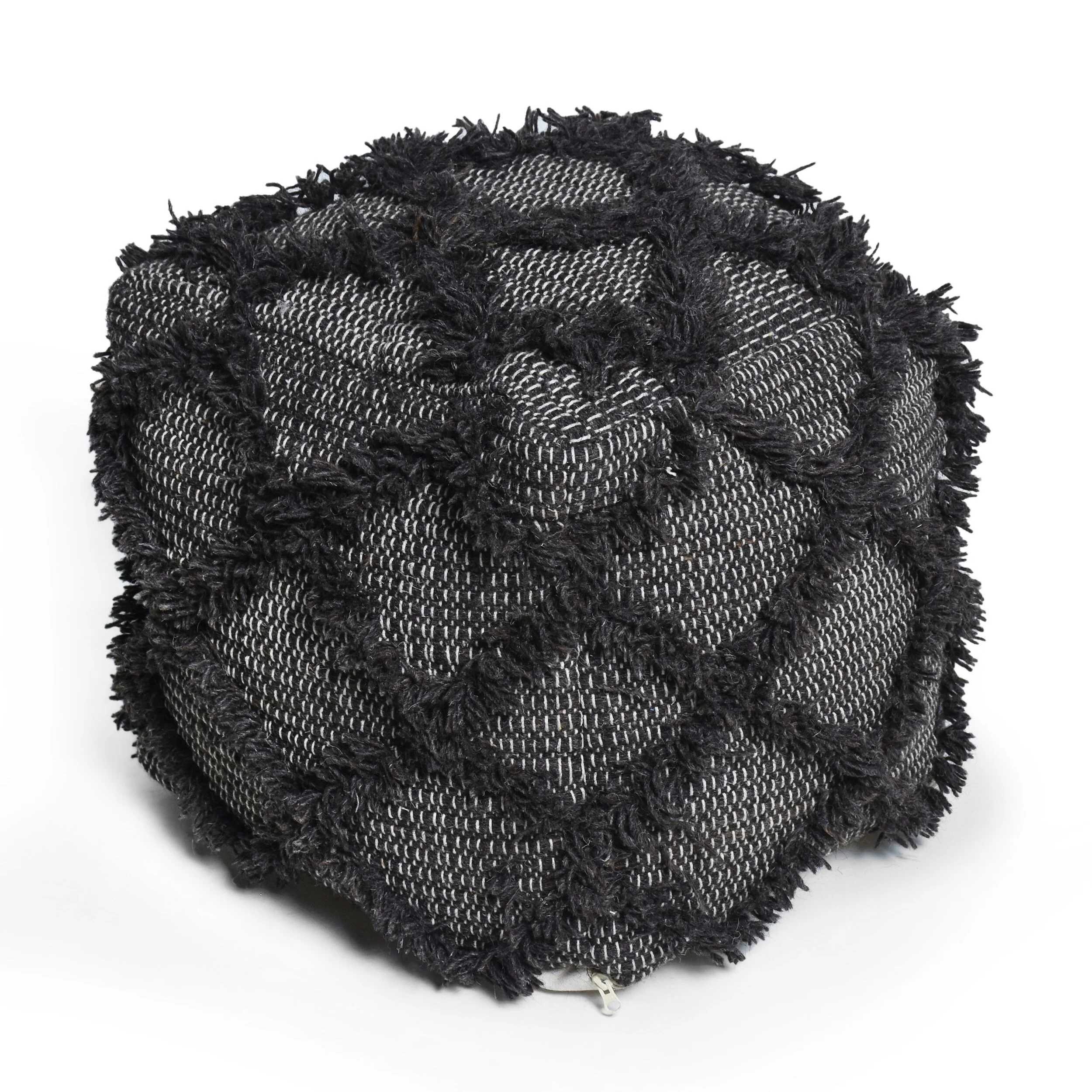 Jumanji Hcrafted Wool Cotton Pouf,Comfortable choice, multiple functions, classic design, and cozy corners Color