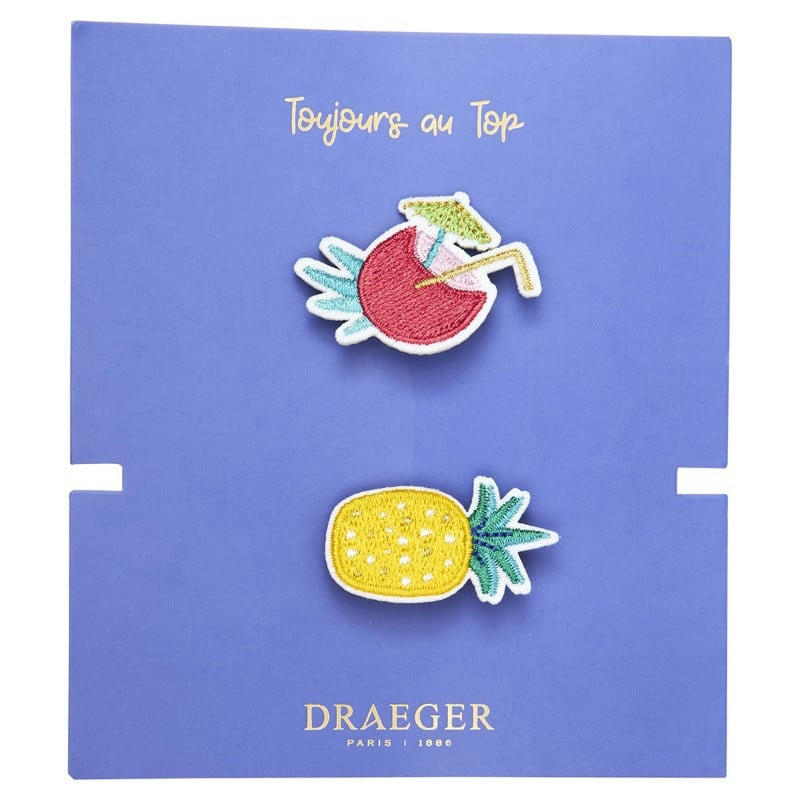 - Broche brodée coco ananas