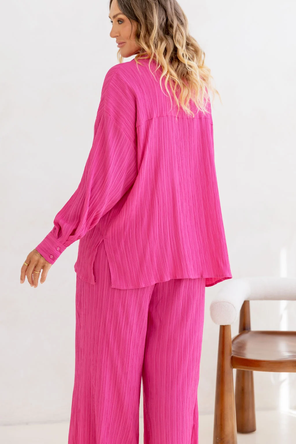 Camille Shirt in Hot Pink