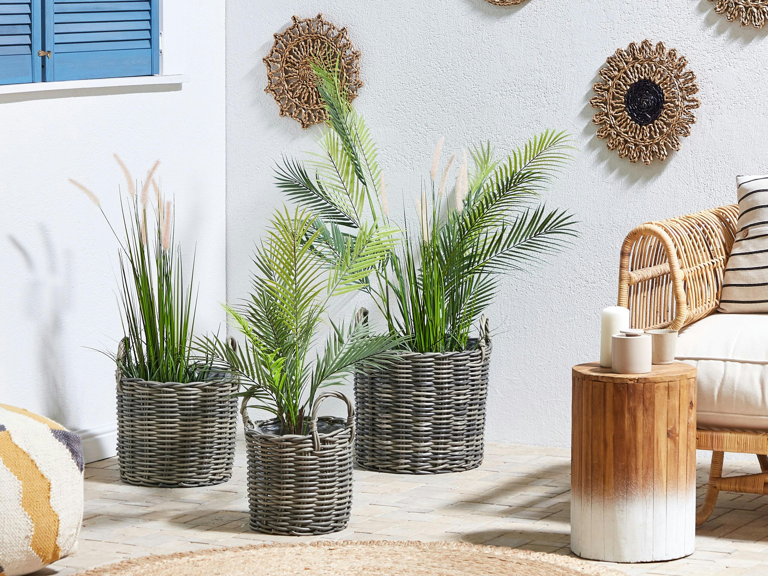 NIKITI - Cache-pot d'extérieur en rotin marron H37 40 45